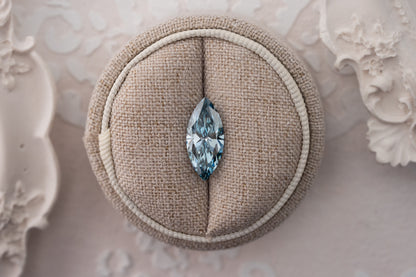 3.15 CT Lab Created Marquise Cut Blue Diamond