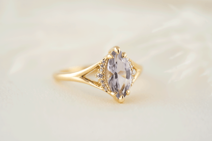 The Serendipity Ring | 1.58 CT Marquise Pastel Purple Sapphire