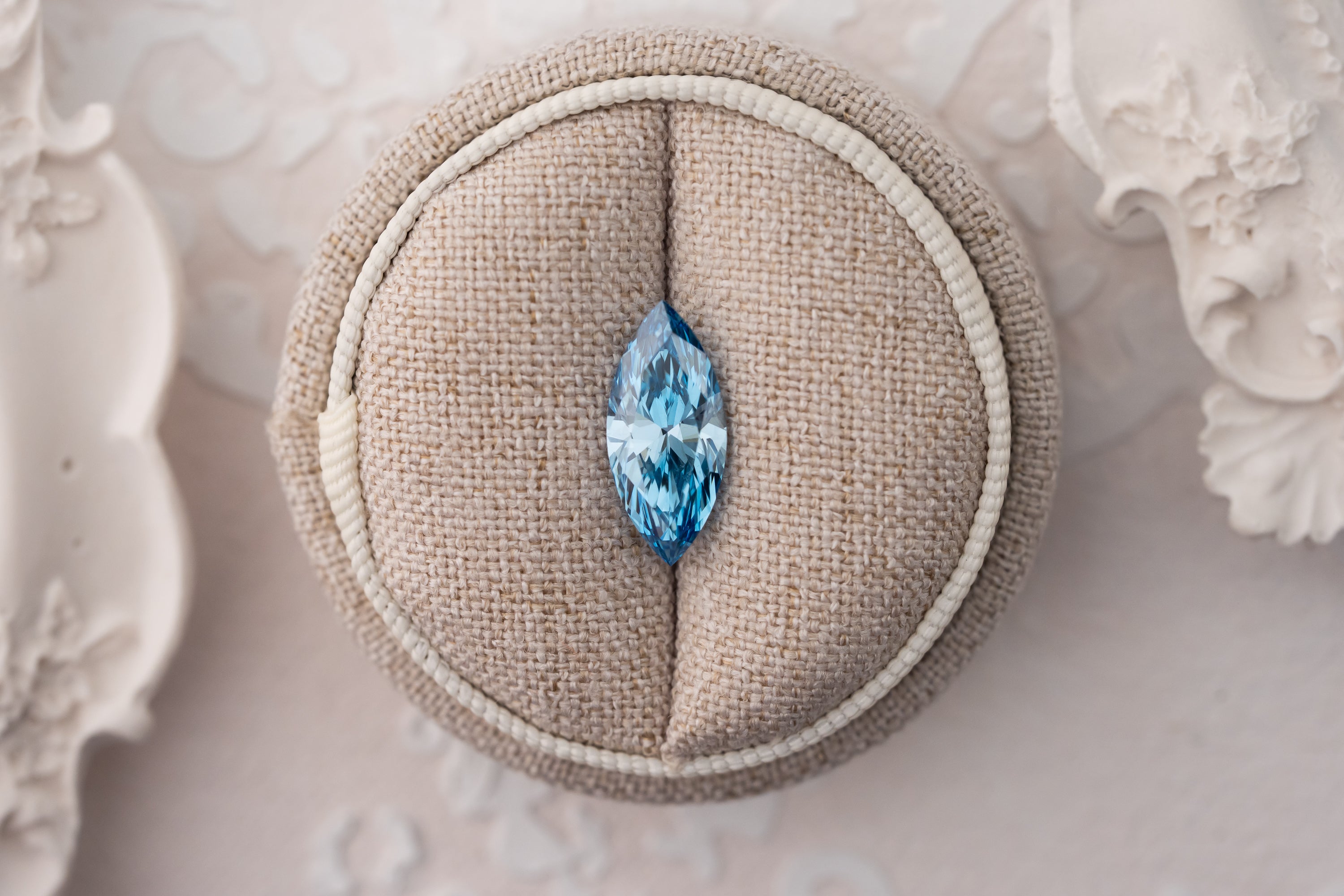 3.05 CT Lab Created Marquise Cut Blue Diamond