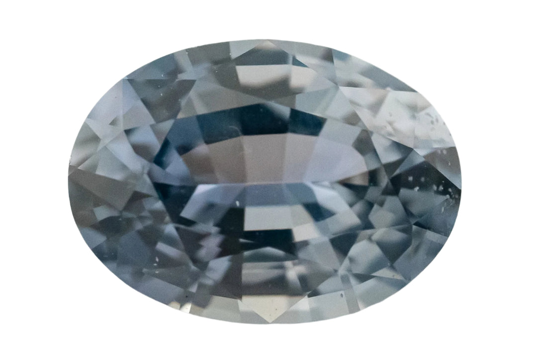 1.55 CT Oval Cut Steel Blue Sapphire - Lavender Creek Gems 