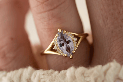 The Serendipity Ring | 1.58 CT Marquise Pastel Purple Sapphire