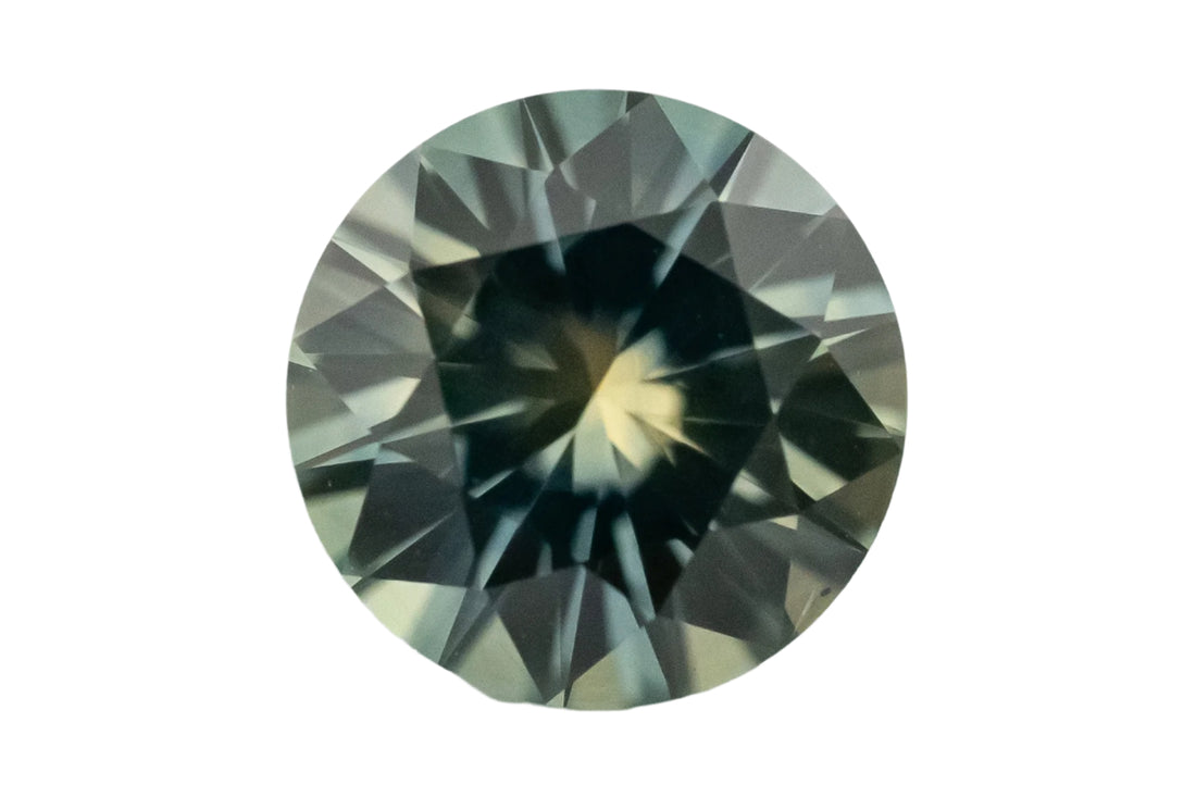 0.96 CT Round Cut Teal Parti Montana Sapphire - Lavender Creek Gems