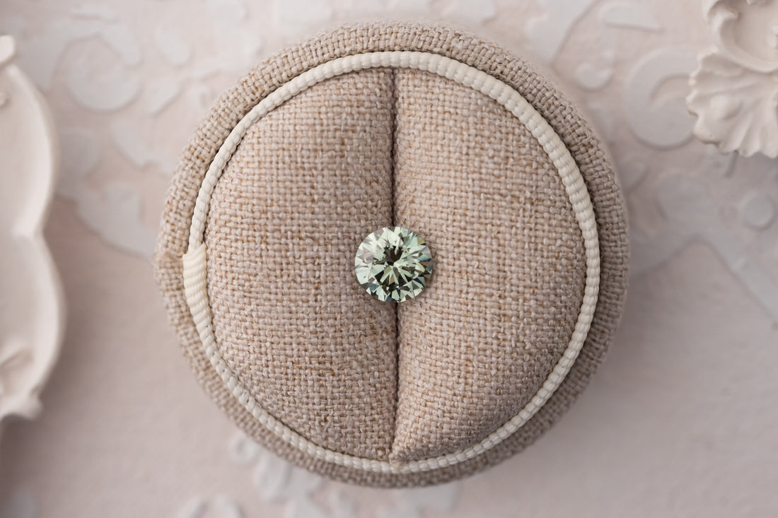 1.6 CT Lab Created Round Cut Light Green Diamond