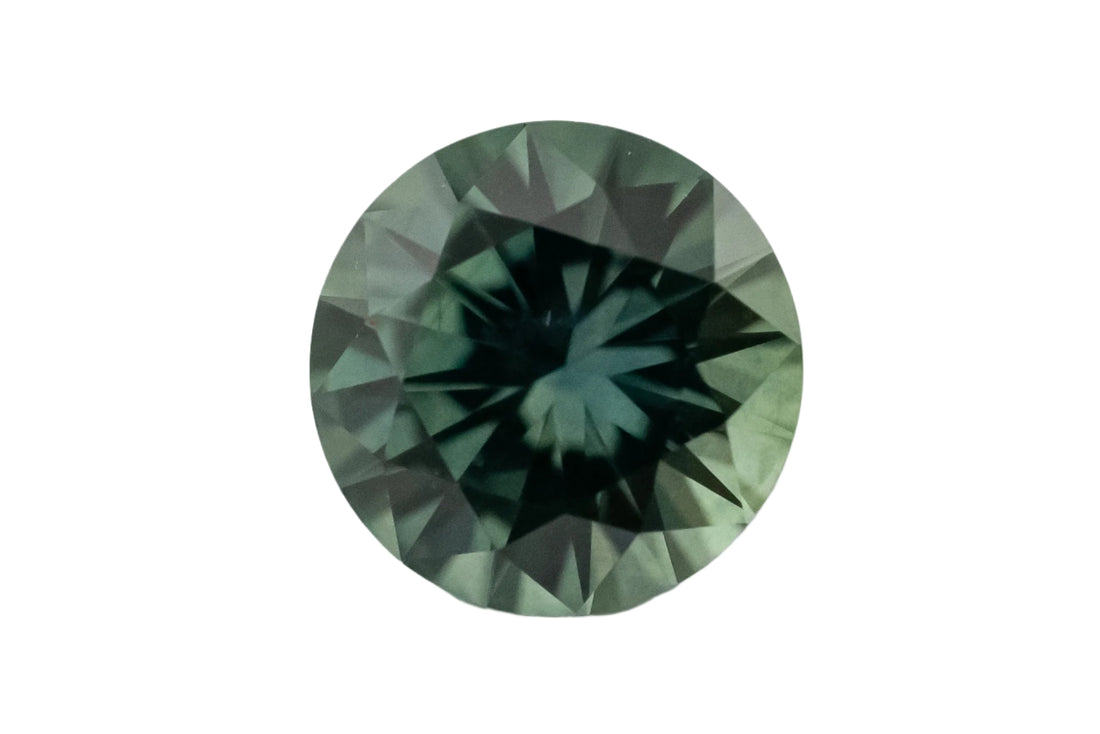 0.85 CT Round Cut Teal Montana Sapphire - Lavender Creek Gems