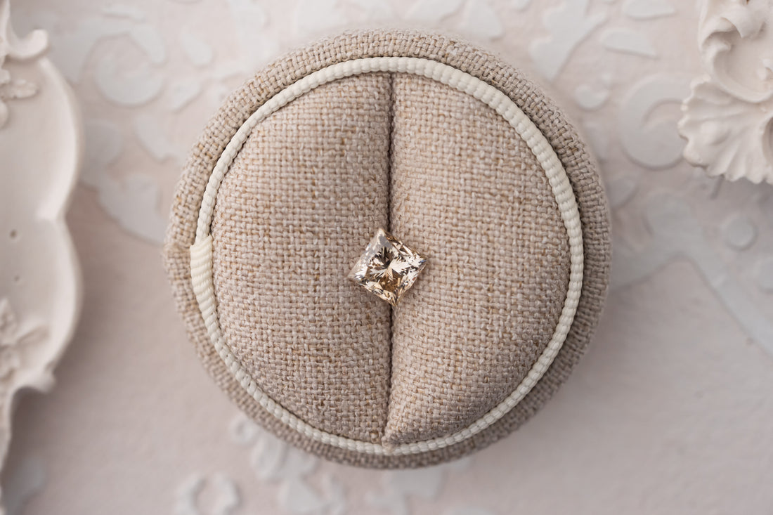 1.62 CT Natural Princess Cut Champagne Diamond