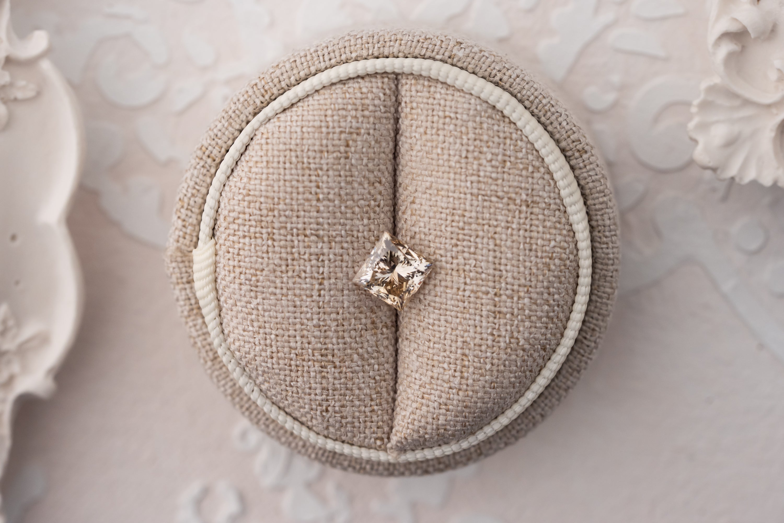 1.62 CT Natural Princess Cut Champagne Diamond