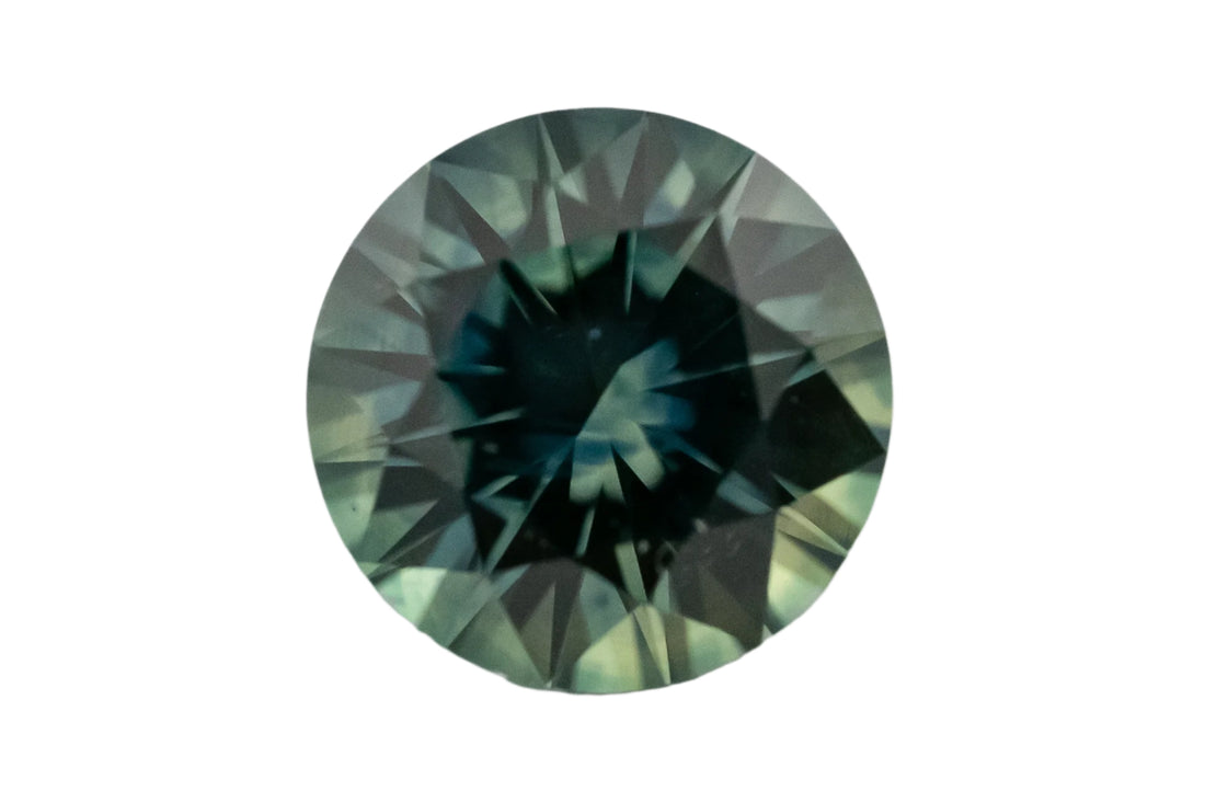 1.26 CT Round Cut Teal Montana Sapphire - Lavender Creek Gems