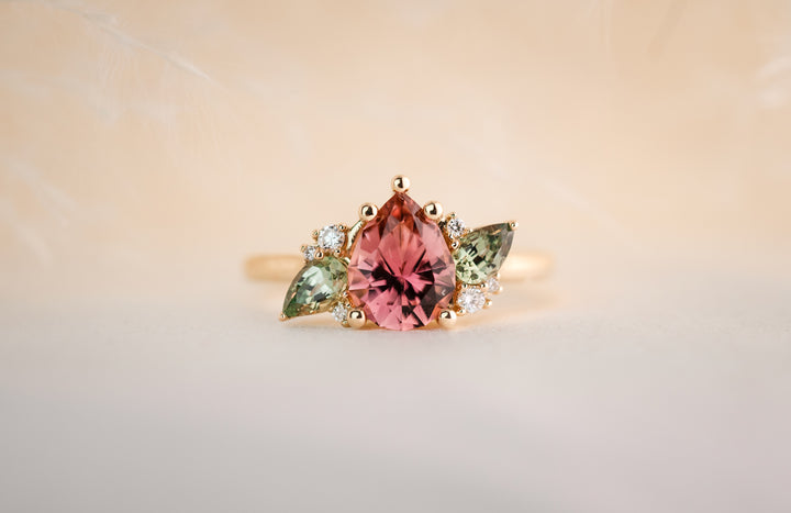 The Fleur 1.25 CT Pear Cut Pink Tourmaline Ring