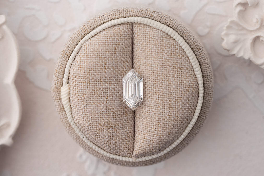 2.06 CT Lab Created Step Cut Elongated Hexagon Diamond