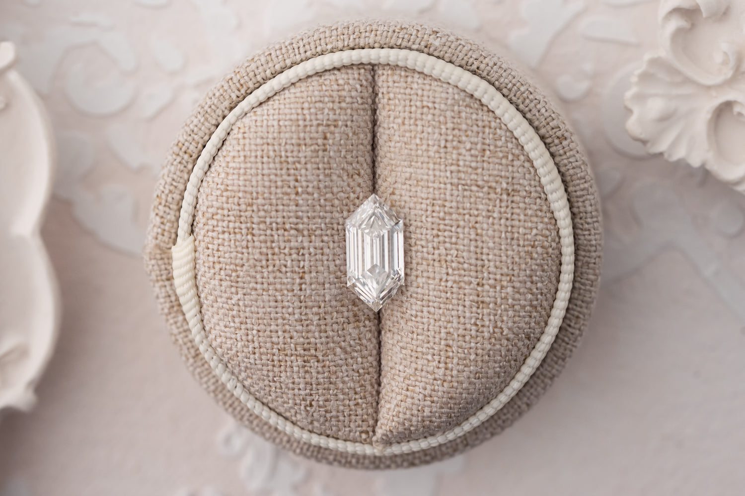 2.06 CT Lab Created Step Cut Elongated Hexagon Diamond