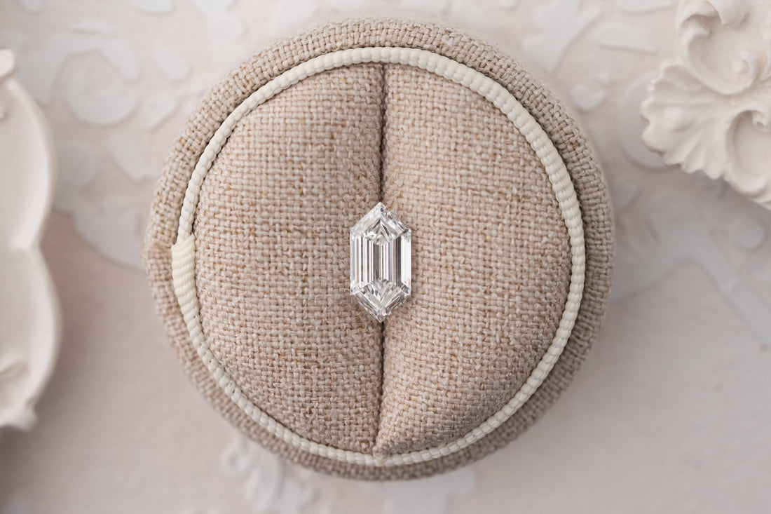 2.08 CT Lab Created Step Cut Elongated Hexagon Diamond