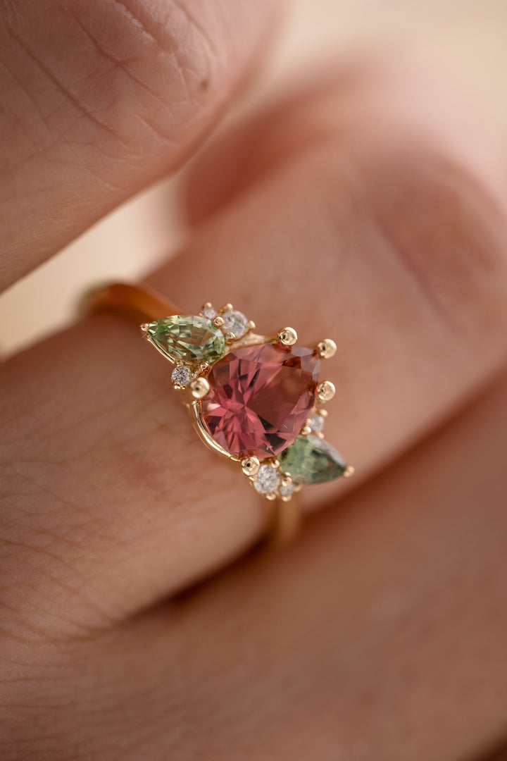 The Fleur 1.25 CT Pear Cut Pink Tourmaline Ring