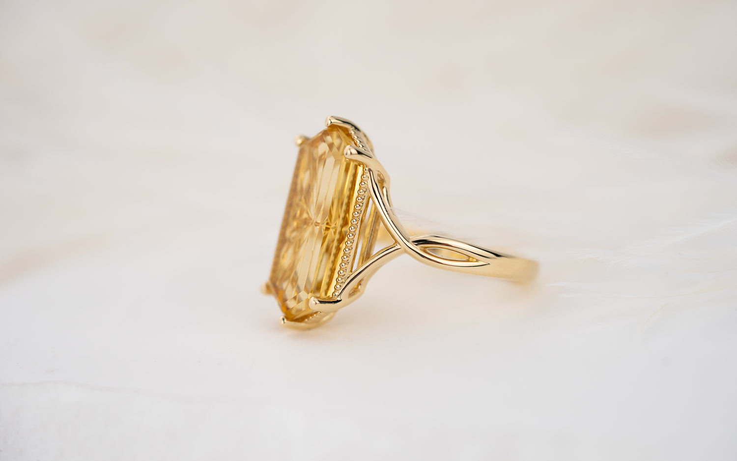 The Fates Ring | 5.01 Hexagon Starbrite™ Golden Beryl