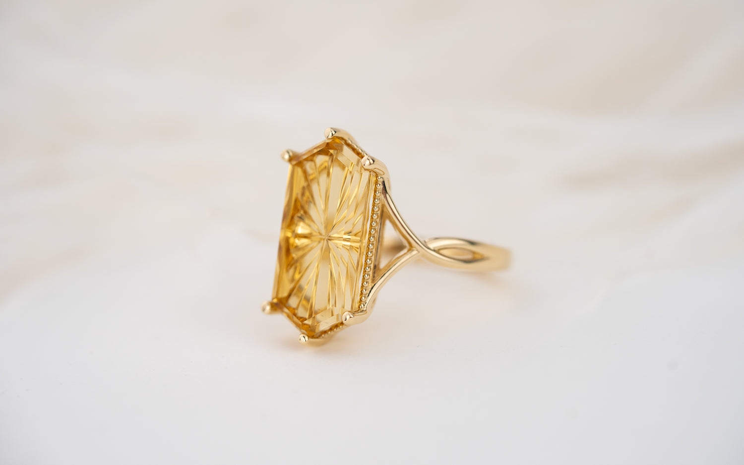 The Fates Ring | 5.01 Hexagon Starbrite™ Golden Beryl