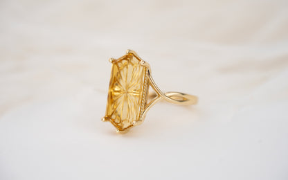 The Fates Ring | 5.01 Hexagon Starbrite™ Golden Beryl