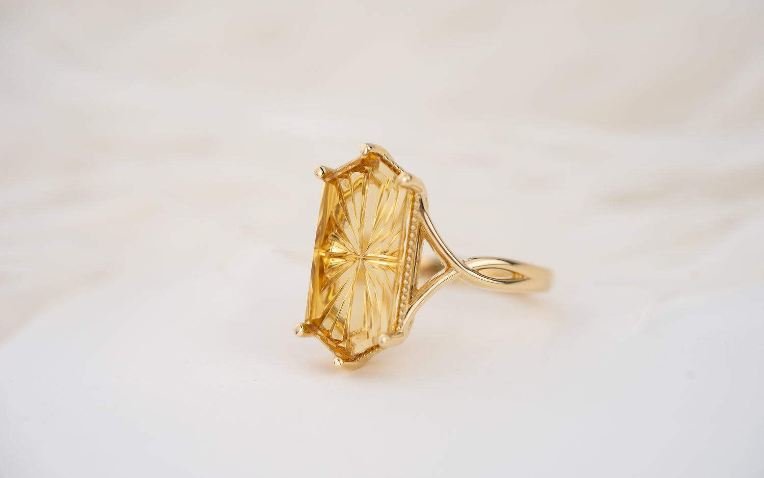 The Fates Ring | 5.01 Hexagon Starbrite™ Golden Beryl