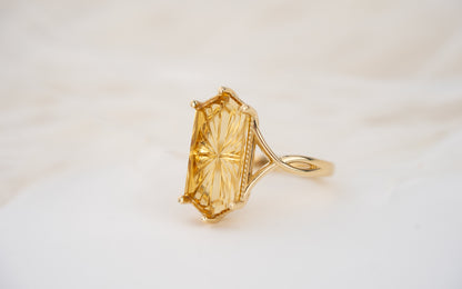 The Fates Ring | 5.01 Hexagon Starbrite™ Golden Beryl
