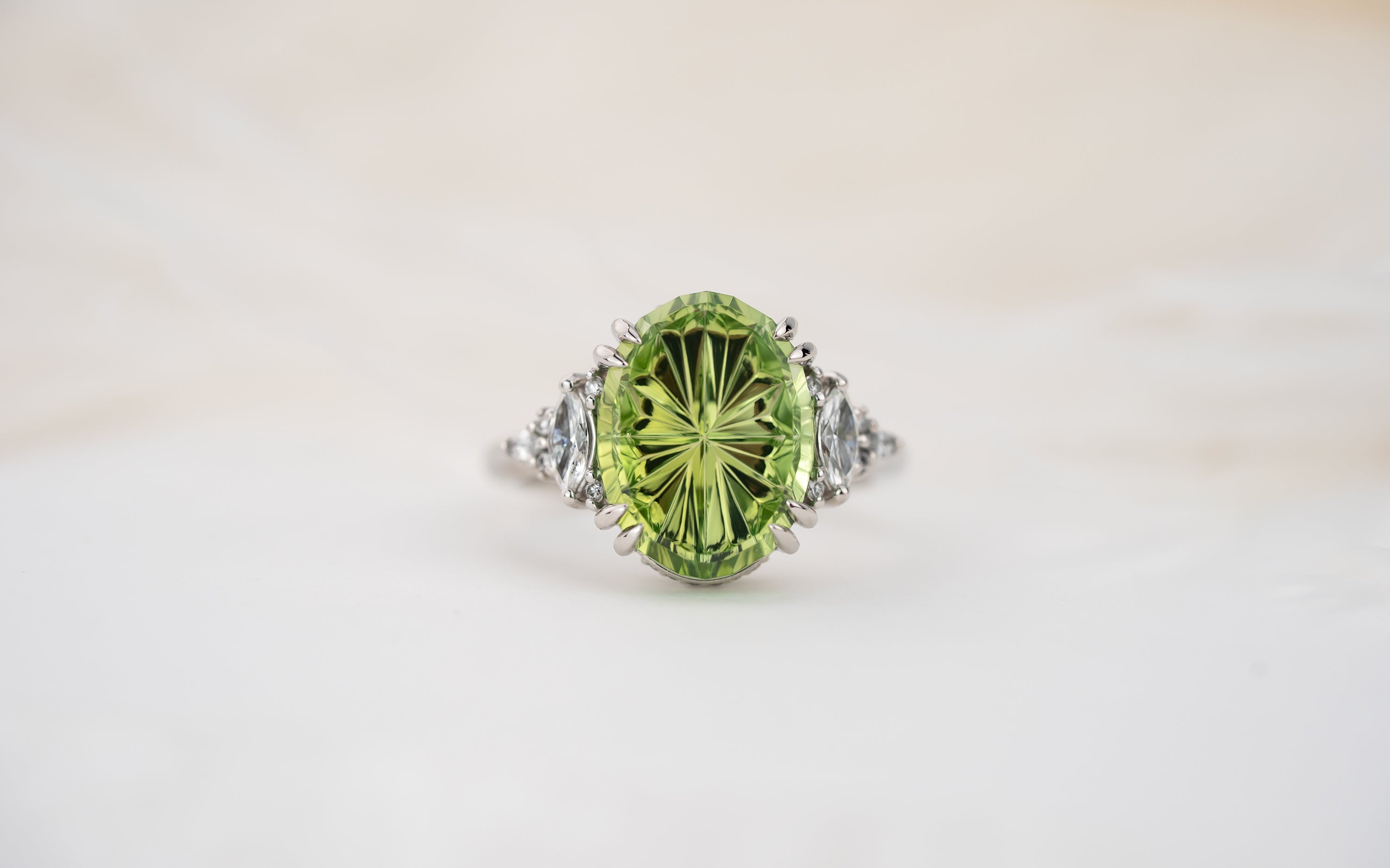 The Low Maeve Ring | 6.12 CT Oval Starbrite™ Green Tourmaline