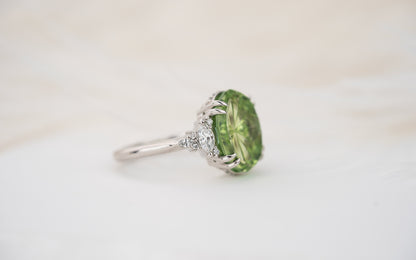 The Low Maeve Ring | 6.12 CT Oval Starbrite™ Green Tourmaline