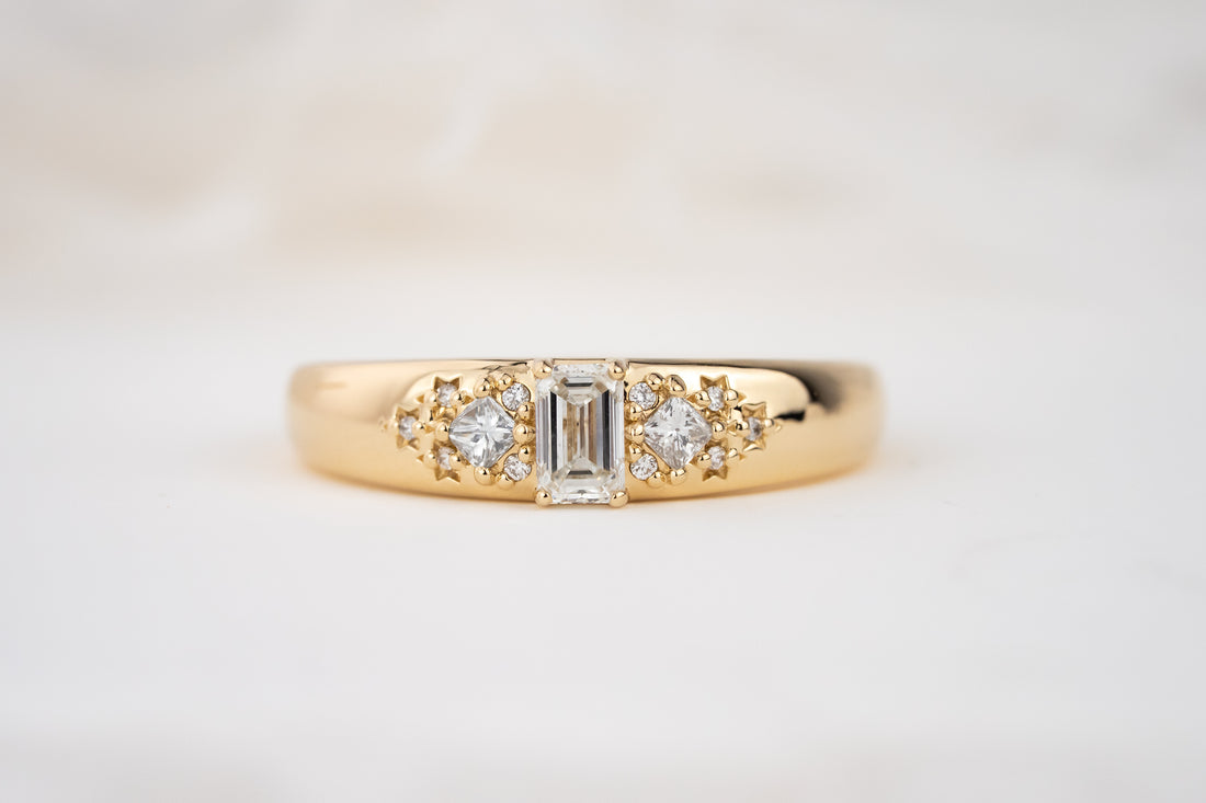 The Astral Ring | Emerald Cut Diamond - Lavender Creek Gems 