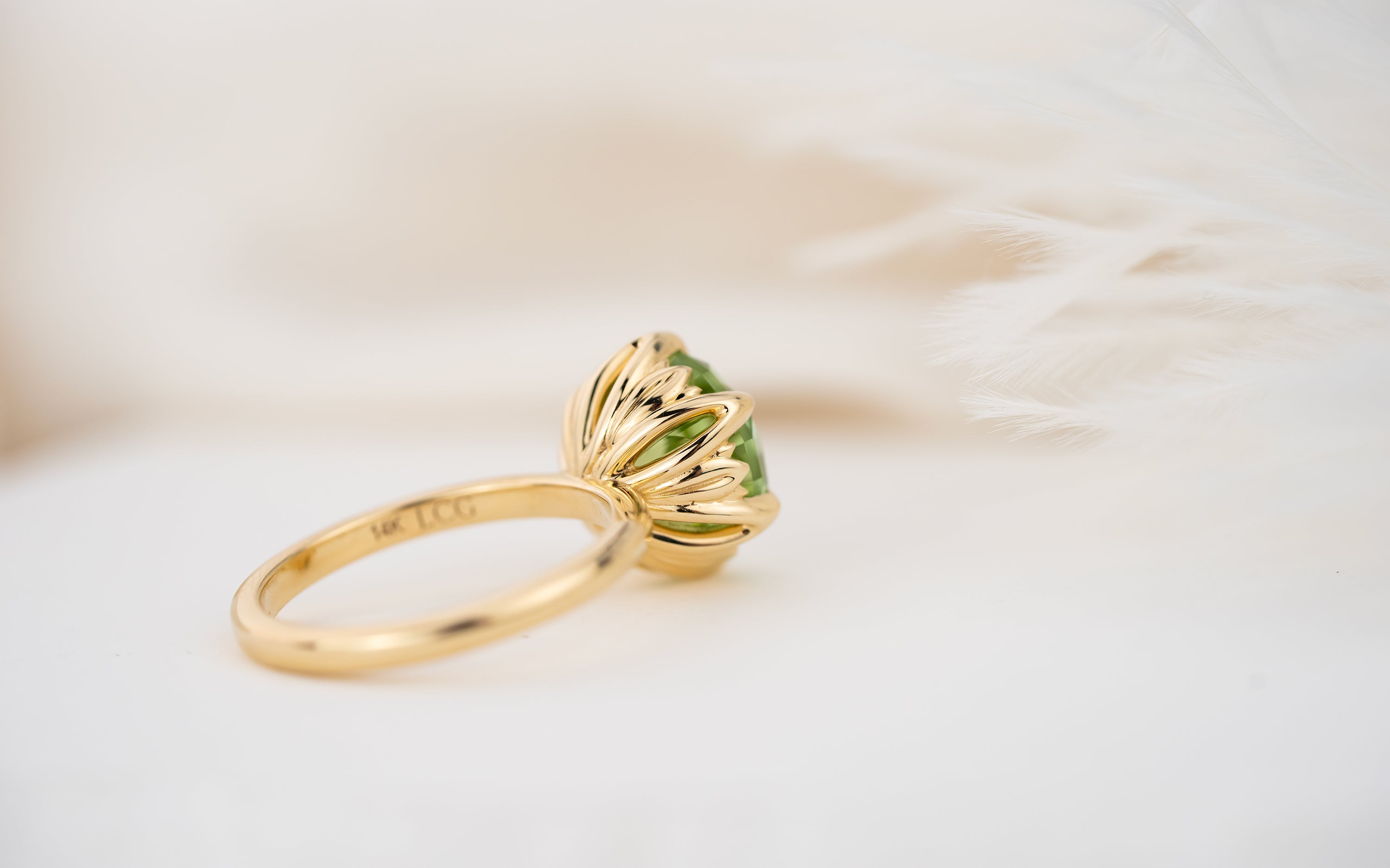 The Secret Garden Ring | 4.37 CT Round Starbrite™ Green Tourmaline