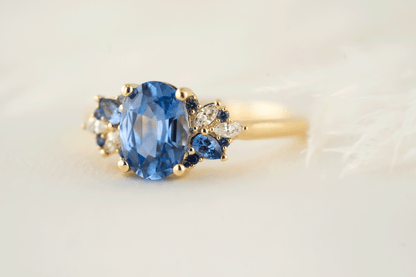 The Fleur Ring | 1.4 CT Oval Blue Sapphire