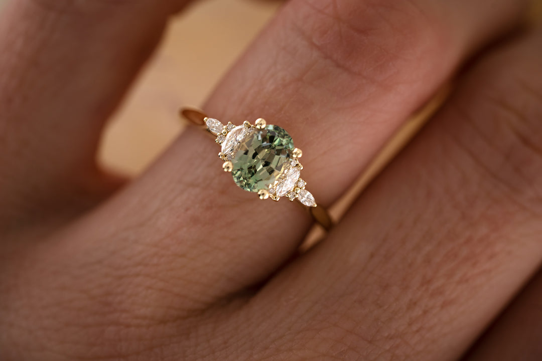 The Maeve 1.36 CT Montana Blue/Green Sapphire Ring