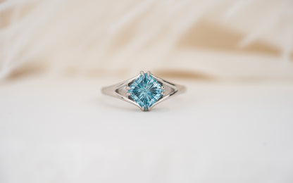 The Willow Ring | 2.21 CT Square Starbrite™ Blue Zircon