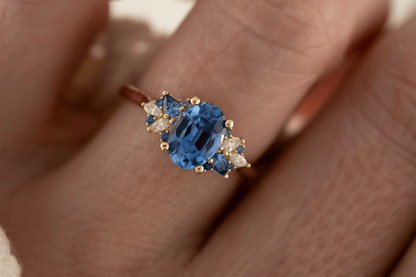 The Fleur Ring | 1.4 CT Oval Blue Sapphire