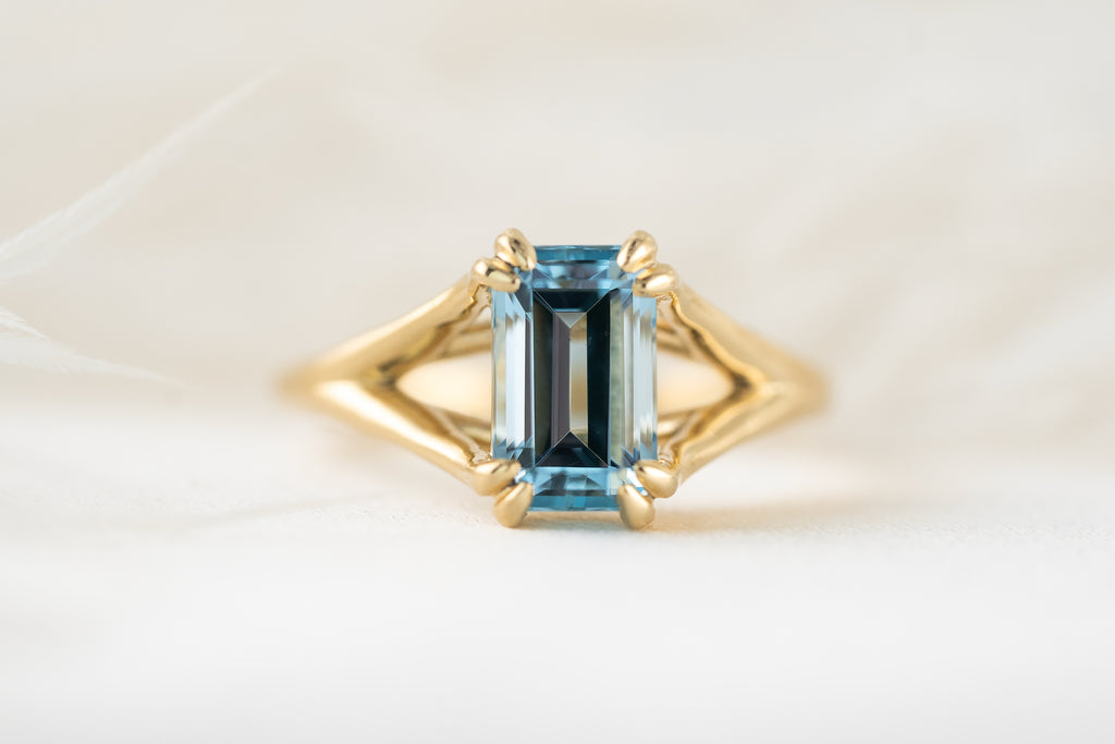 The Weaver Ring | 1.96 CT Emerald Cut Aquamarine - Lavender Creek Gems 