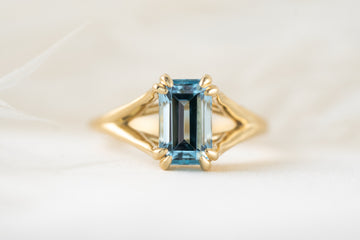 The Weaver Ring | 1.96 CT Emerald Cut Aquamarine - Lavender Creek Gems 