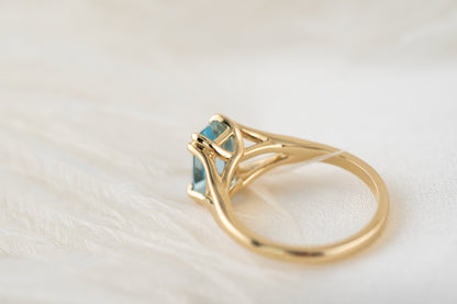 The Weaver Ring | 1.96 CT Emerald Cut Aquamarine - Lavender Creek Gems 