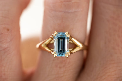 The Weaver Ring | 1.96 CT Emerald Cut Aquamarine - Lavender Creek Gems 