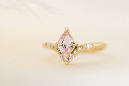 The Aurora Ring | 1.11 CT Kite Pink Sapphire - Lavender Creek Gems 