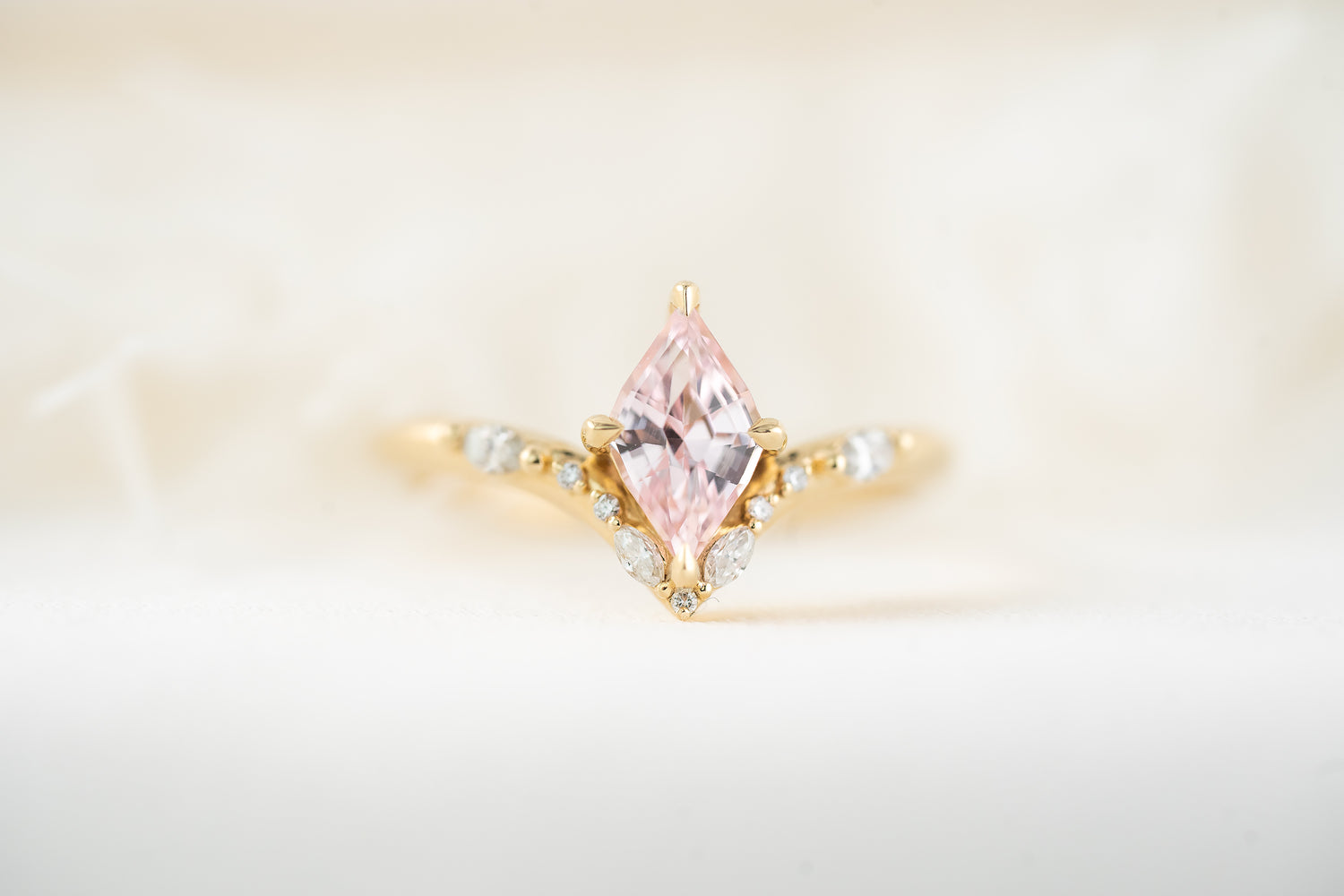 The Aurora Ring | 1.11 CT Kite Pink Sapphire - Lavender Creek Gems 