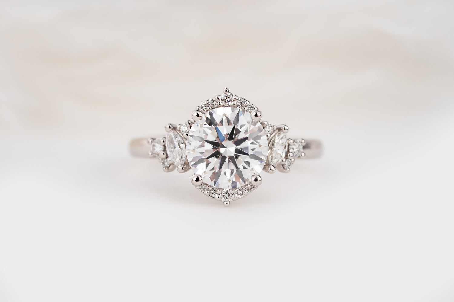 The Naevia Ring | 2 CT Round Diamond | Size 6 - Lavender Creek Gems 