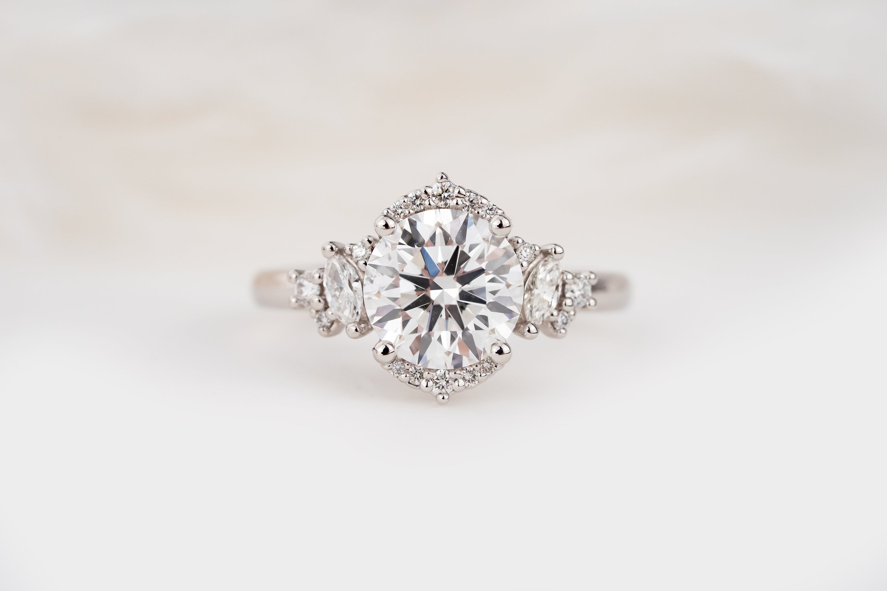 The Naevia Ring | 2 CT Round Diamond | Size 6 - Lavender Creek Gems 