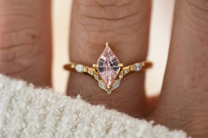 The Aurora Ring | 1.11 CT Kite Pink Sapphire - Lavender Creek Gems 