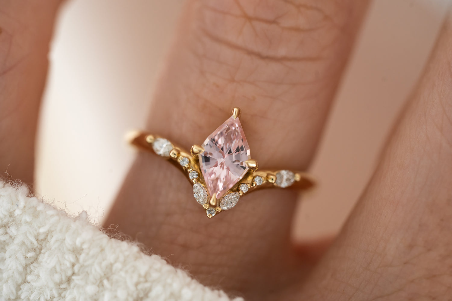 The Aurora Ring | 1.11 CT Kite Pink Sapphire - Lavender Creek Gems 