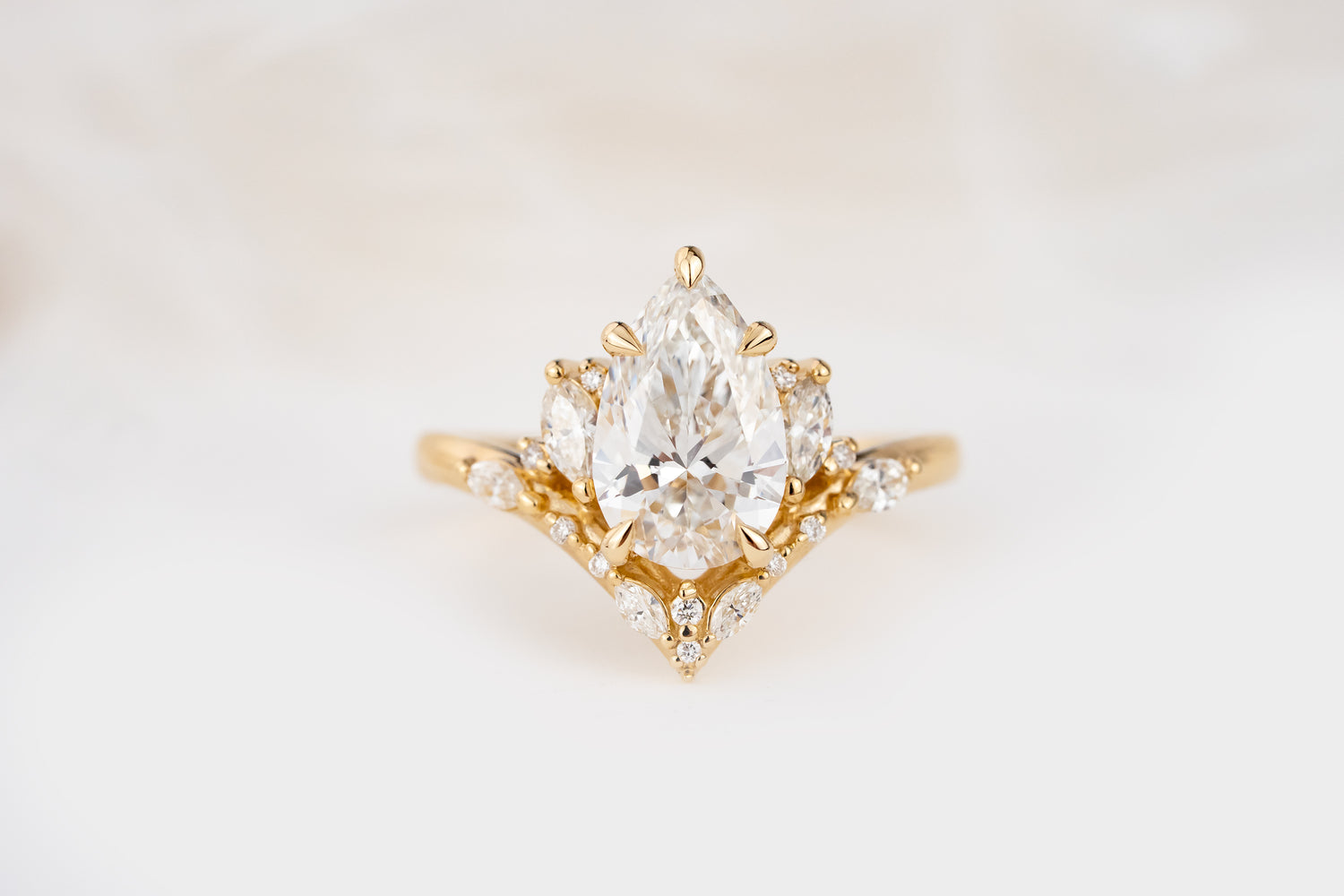 The Aurora Ring | 1.5 CT Pear Diamond | Size 5