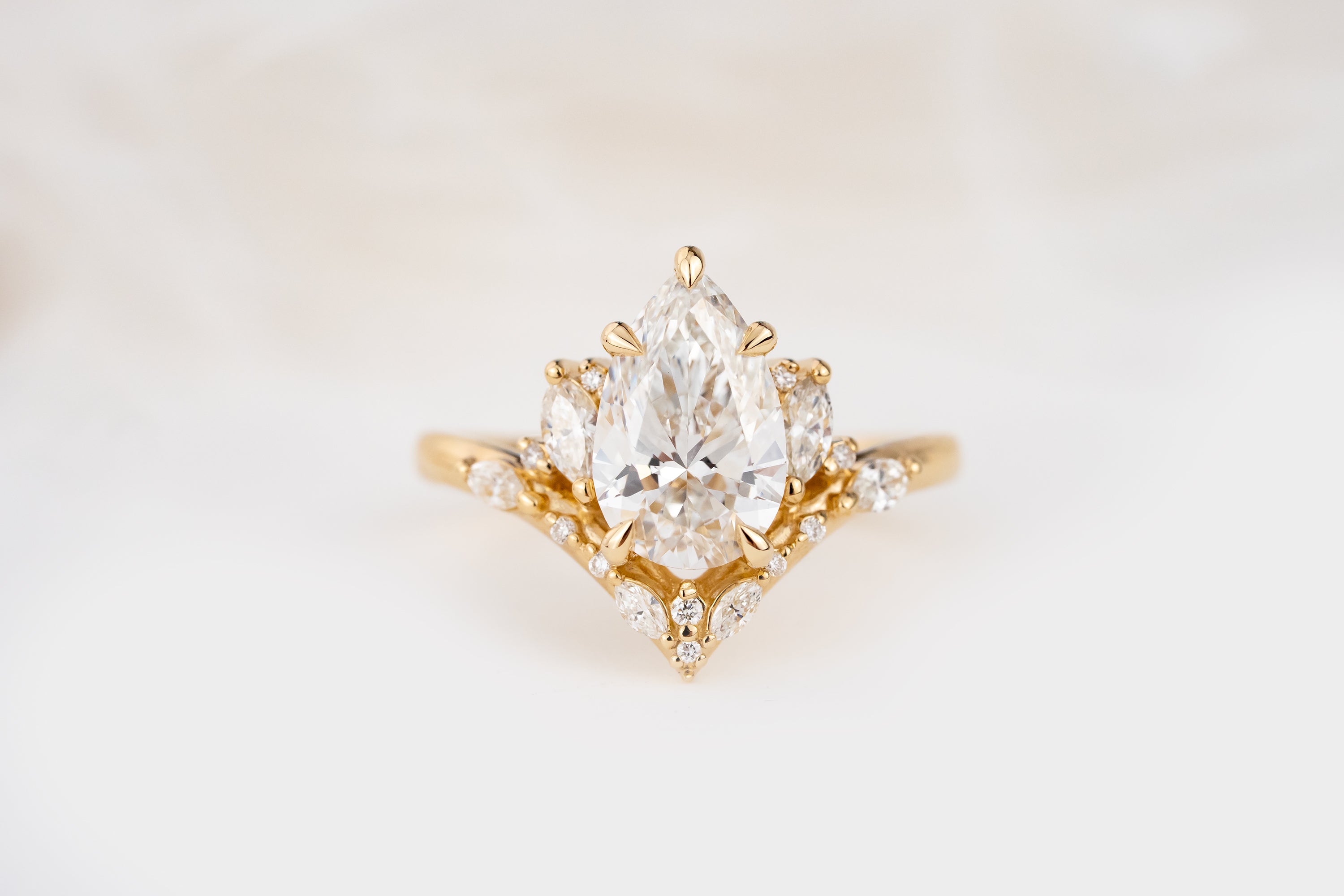 The Aurora Ring | 1.5 CT Pear Diamond | Size 5