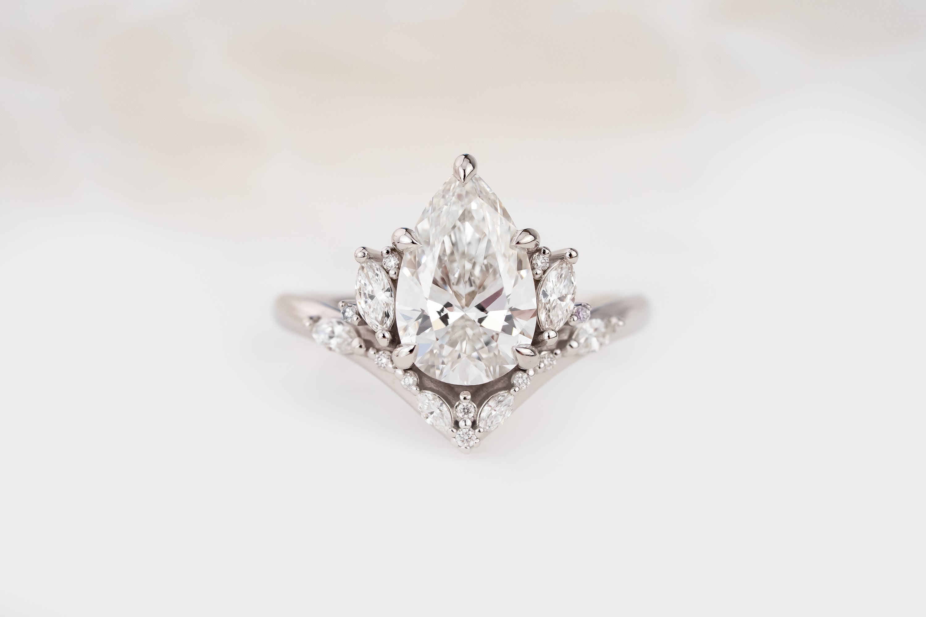 The Aurora Ring | 2 CT Pear Diamond | Size 6