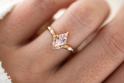 The Aurora Ring | 1.11 CT Kite Pink Sapphire - Lavender Creek Gems 