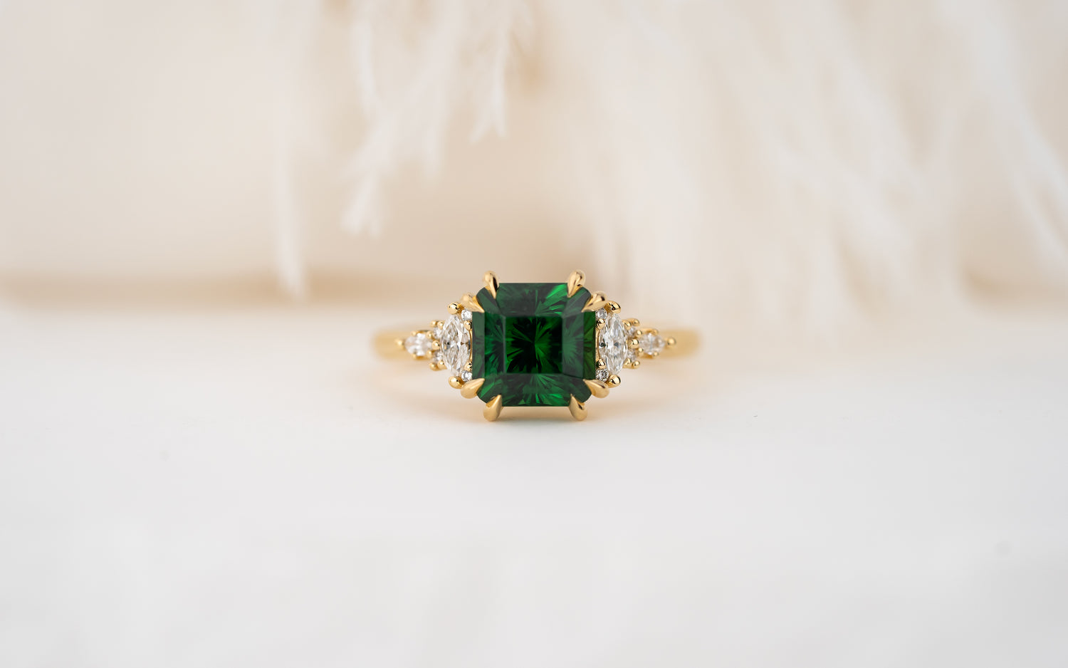 The Maeve Ring | 2.83 CT Radiant Concave Cut Tsavorite Garnet