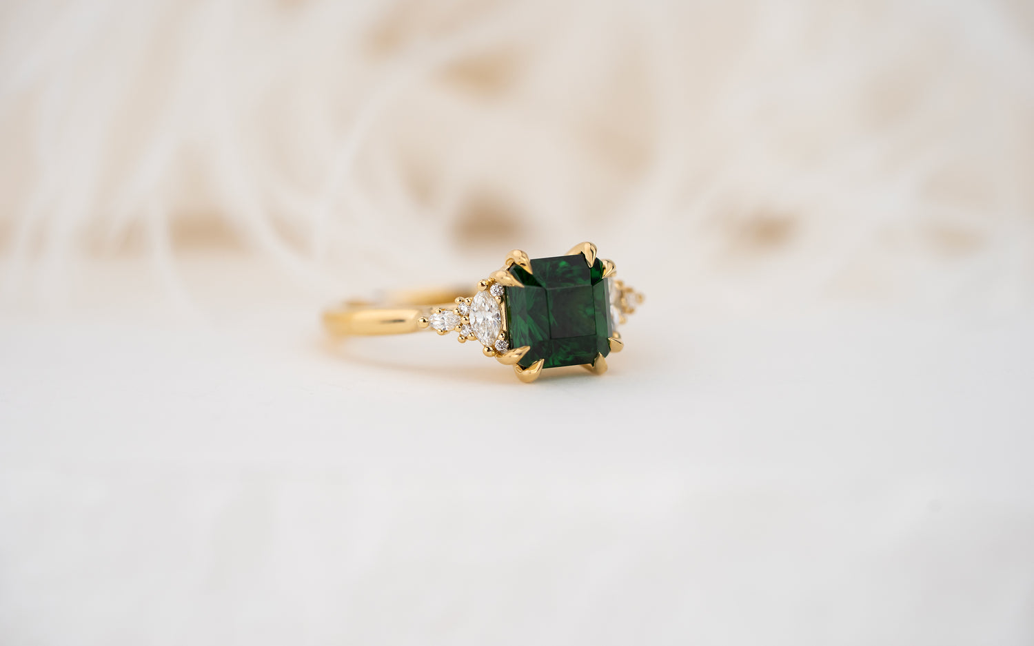 The Maeve Ring | 2.83 CT Radiant Concave Cut Tsavorite Garnet