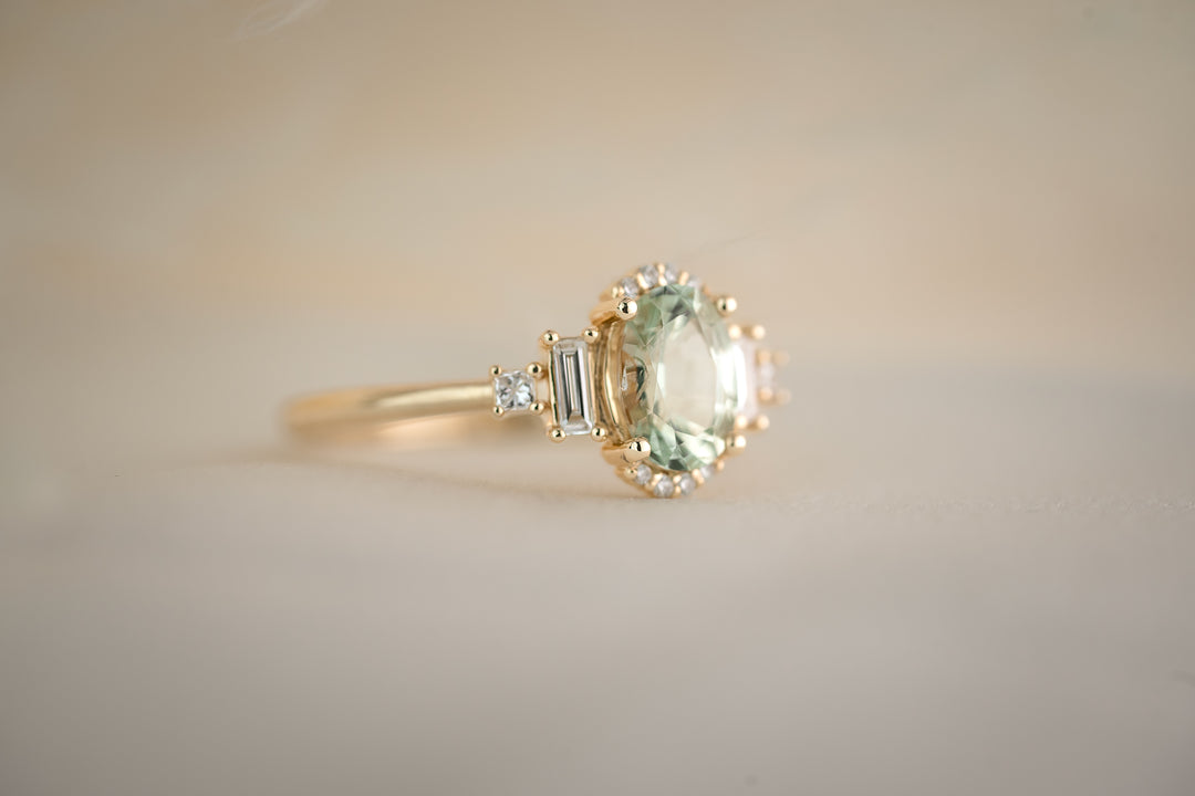The Sura 1.21 CT Oval Montana Mint Green Sapphire Ring