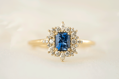 The Innis Ring | 0.5 CT Radiant Blue Sapphire