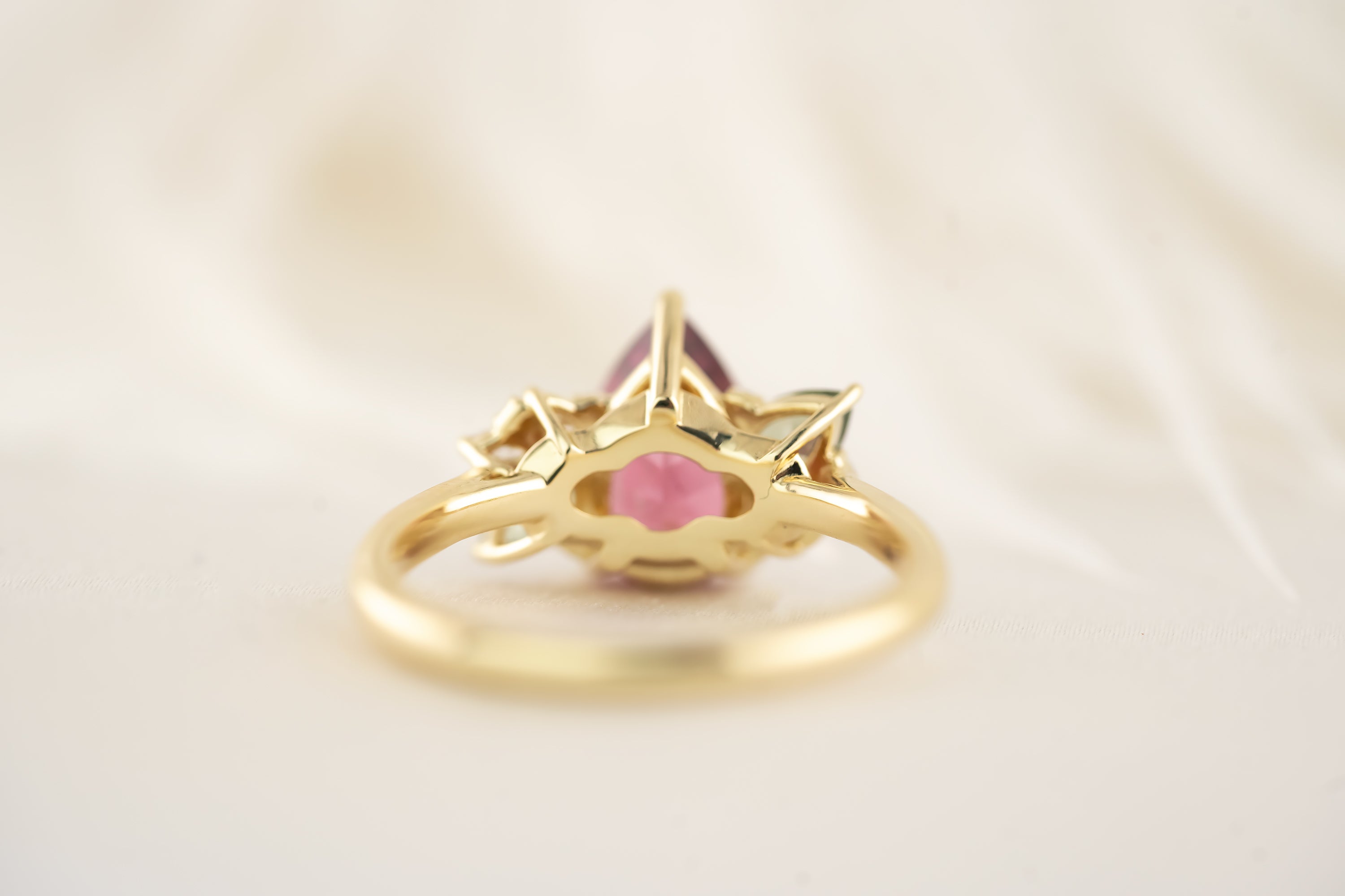 The Fleur Ring - 2.64 CT Pear Malaya Garnet - Lavender Creek Gems 