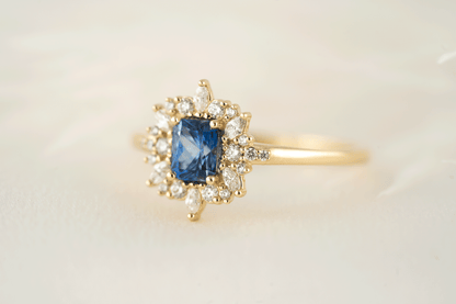 The Innis Ring | 0.5 CT Radiant Blue Sapphire