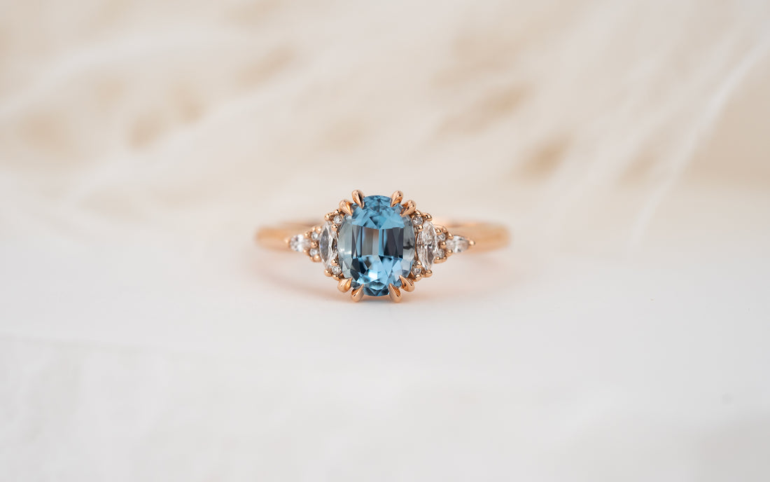 The Low Maeve Ring | 1.2 CT Oval Aquamarine